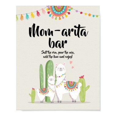 Mom-arita Margarita Bar Fiesta Llama Shower Sign