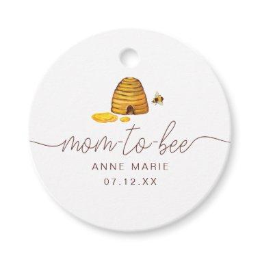 Mom-to-Bee Square Sticker Favor Tags