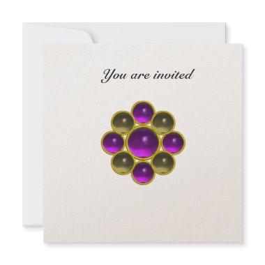 MON amethyst agate white gold Invitations