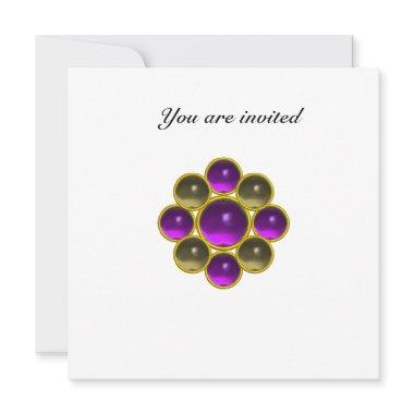 MON amethyst agate white Invitations