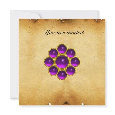 MON amethyst purpleparchment Invitations