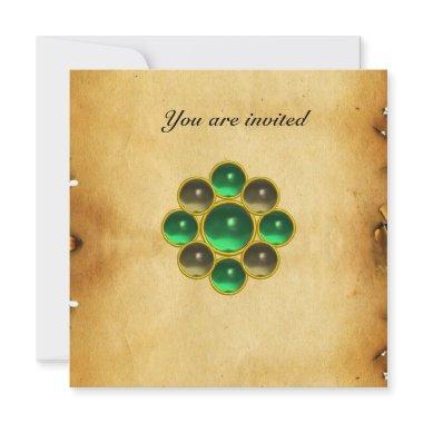 MON jade agate parchment Invitations