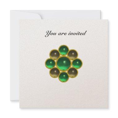 MON jade agate white gold Invitations