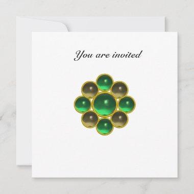 MON jade agate white Invitations