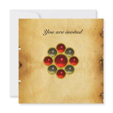 MON ruby agate parchment Invitations