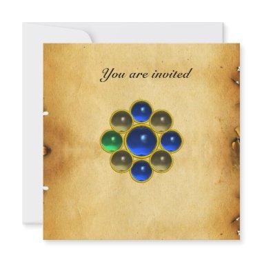 MON sapphire agate parchment Invitations