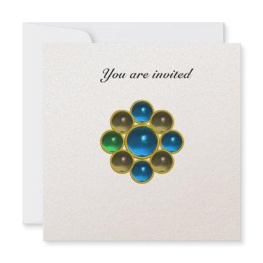 MON sapphire agate white gold Invitations