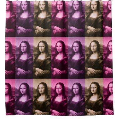 Mona Lisa Purple Pink Chocolate Shower Curtain