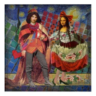 Mona Lisa Romantic Funny Colorful Artwork Acrylic Print