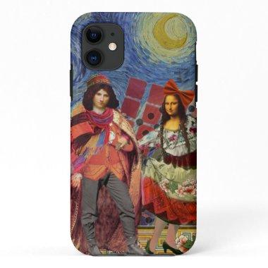 Mona Lisa Romantic Funny Colorful Artwork iPhone 11 Case