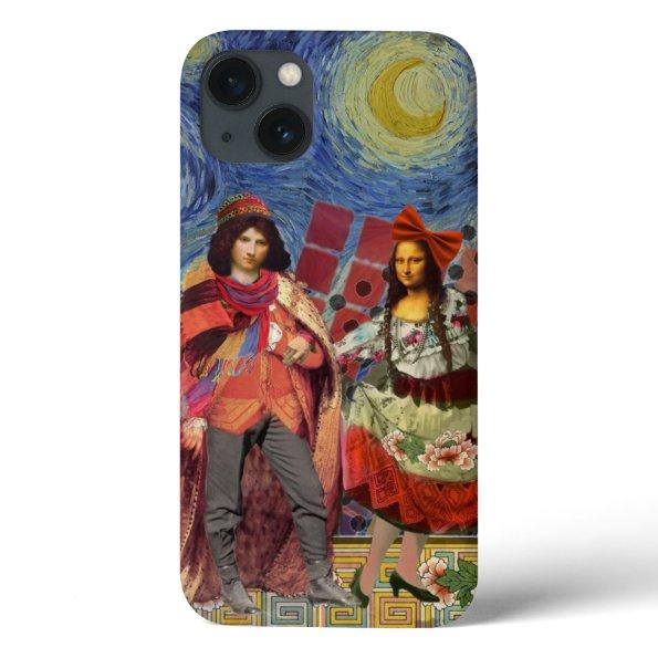 Mona Lisa Romantic Funny Colorful Artwork iPhone 13 Case