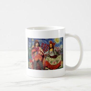 Mona Lisa Romantic Funny Colorful Artwork Coffee Mug