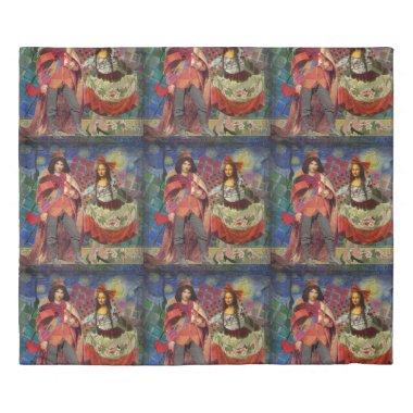 Mona Lisa Romantic Funny Colorful Artwork Duvet Cover