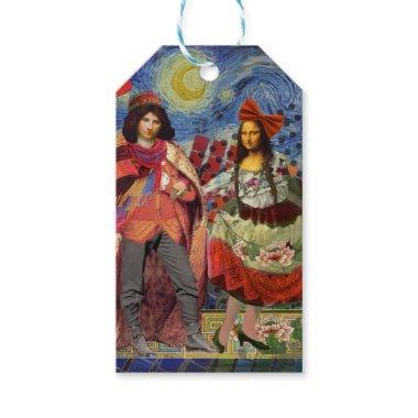 Mona Lisa Romantic Funny Colorful Artwork Gift Tags