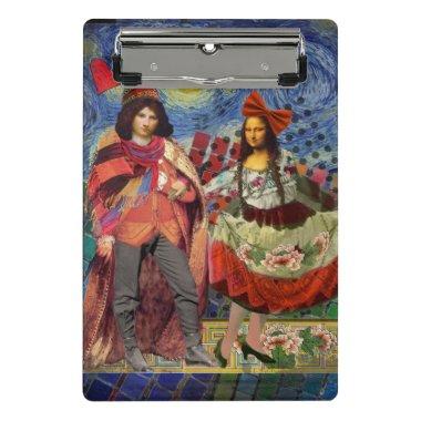 Mona Lisa Romantic Funny Colorful Artwork Mini Clipboard