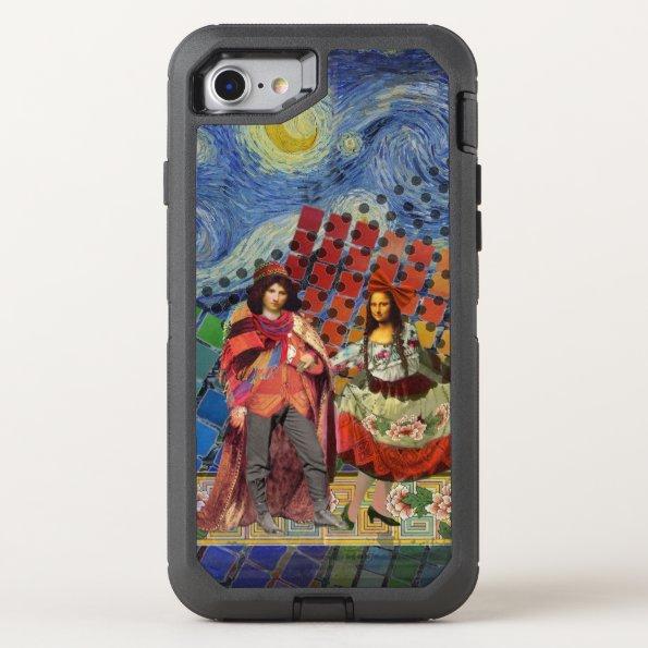 Mona Lisa Romantic Funny Colorful Artwork OtterBox Defender iPhone SE/8/7 Case