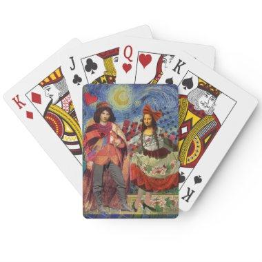 Mona Lisa Romantic Funny Colorful Artwork Poker