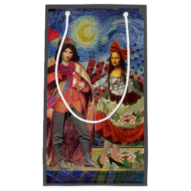 Mona Lisa Romantic Funny Colorful Artwork Small Gift Bag