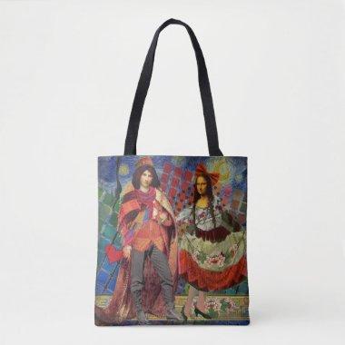 Mona Lisa Romantic Funny Colorful Artwork Tote Bag