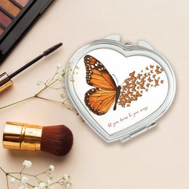 Monarch Butterfly Custom Quote Compact Mirror