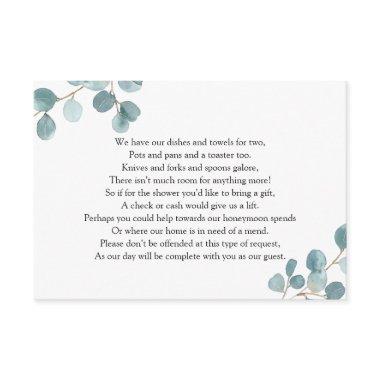 Money Request Eucalyptus Enclosure Invitations