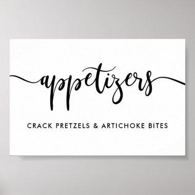 Monochrome Modern Typography Appetizers Food Sign
