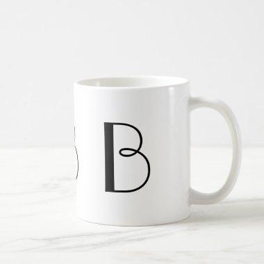 Monogram B Black and White Modern Coffee Mug