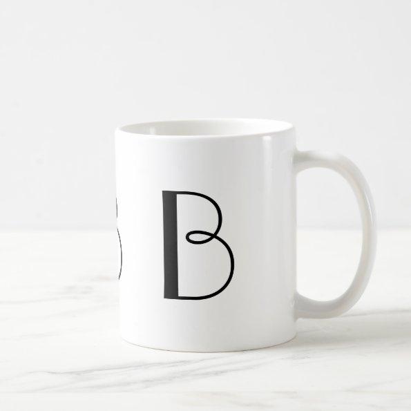 Monogram B Black and White Modern Coffee Mug