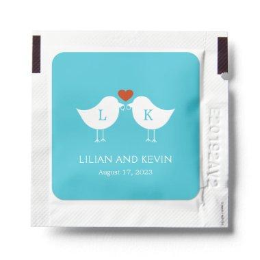 Monogram Birds Editable Color Wedding Favors Hand Sanitizer Packet