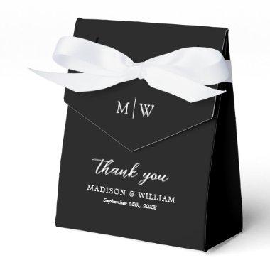 Monogram Black Wedding Favor Box