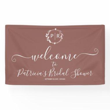 Monogram Bridal Shower Welcome Sign Banner