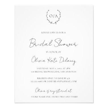 Monogram Budget Bridal Shower Invitations Flyer