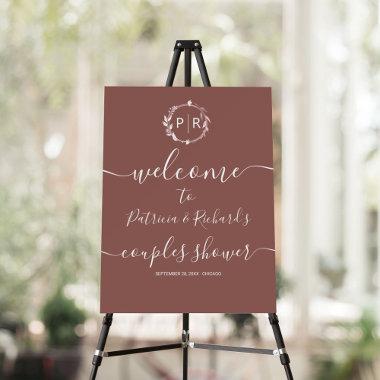 Monogram Couples Shower Welcome Sign Foam Board