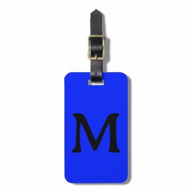 Monogram Custom Name Color Neon Blue Colorful Luggage Tag