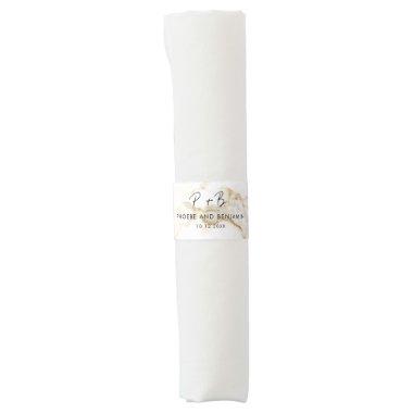 Monogram Elegant Gold Effect Marble Wedding Napkin Bands