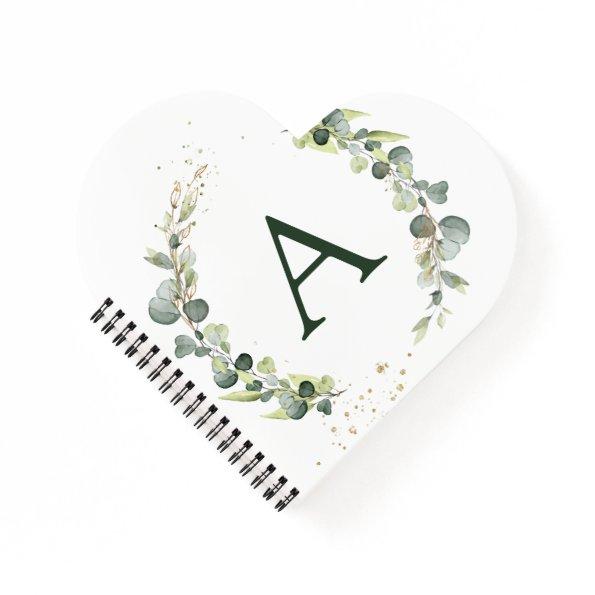 Monogram Eucalyptus Green White Botanical Notebook