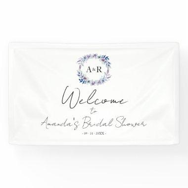 Monogram Floral  Welcome Sign Banner