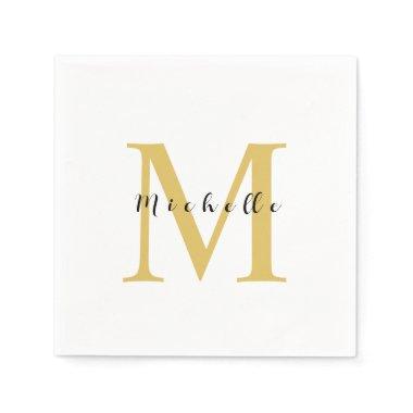 Monogram Gold Color Your Name Special Gift Beloved Napkins
