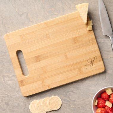 Monogram Initial Etched Bamboo Cutting Board