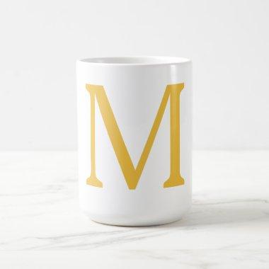 Monogram Initial Gold Golden Yellow Custom Name Coffee Mug