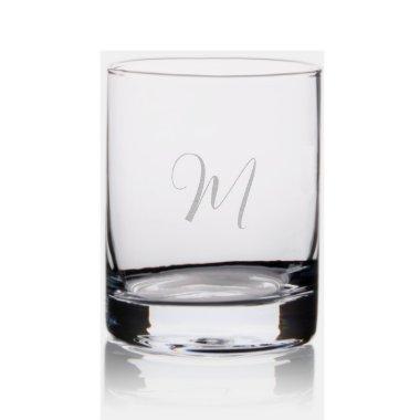 Monogram Initial Letter Wedding Gift Party Favor Rocks Glass