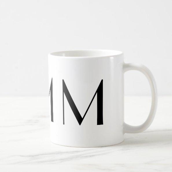 Monogram Initial M Black & White Modern Coffee Mug