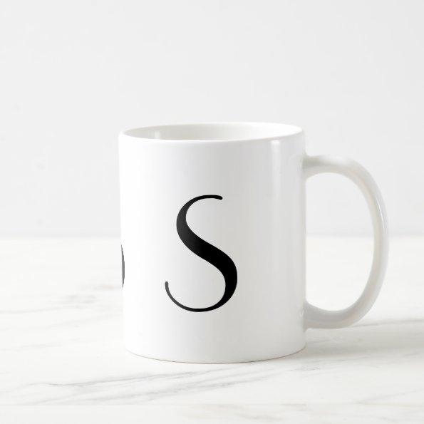 Monogram Initial S Black & White Modern Coffee Mug