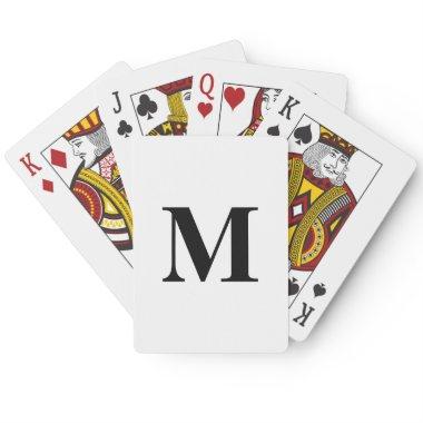 Monogram Initials Black White Custom Name Gift Poker