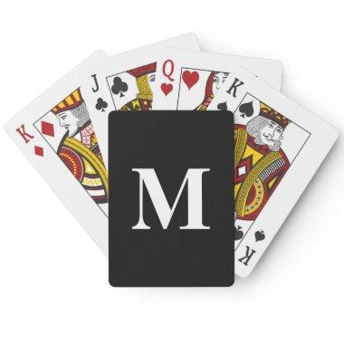 Monogram Initials Custom Name Black White Gift Poker