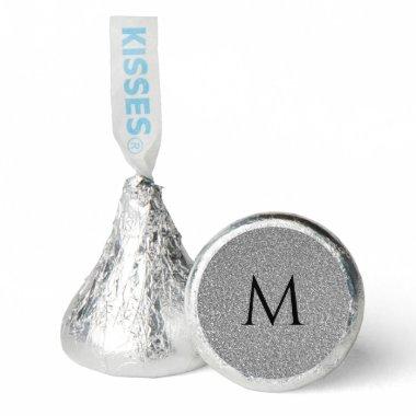 Monogram Initials Custom Name Grey Glitter Cute Hershey®'s Kisses®