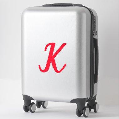 Monogram Initials Letter Red Bold Custom Name Text Sticker