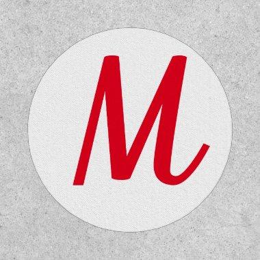 Monogram Initials Name Red Stylish Custom Name Patch