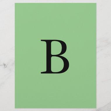 Monogram Initials Sage Green Colorful Custom Name Letterhead