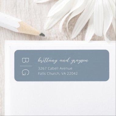 Monogram Modern Simple Wedding Return Address Labe Label